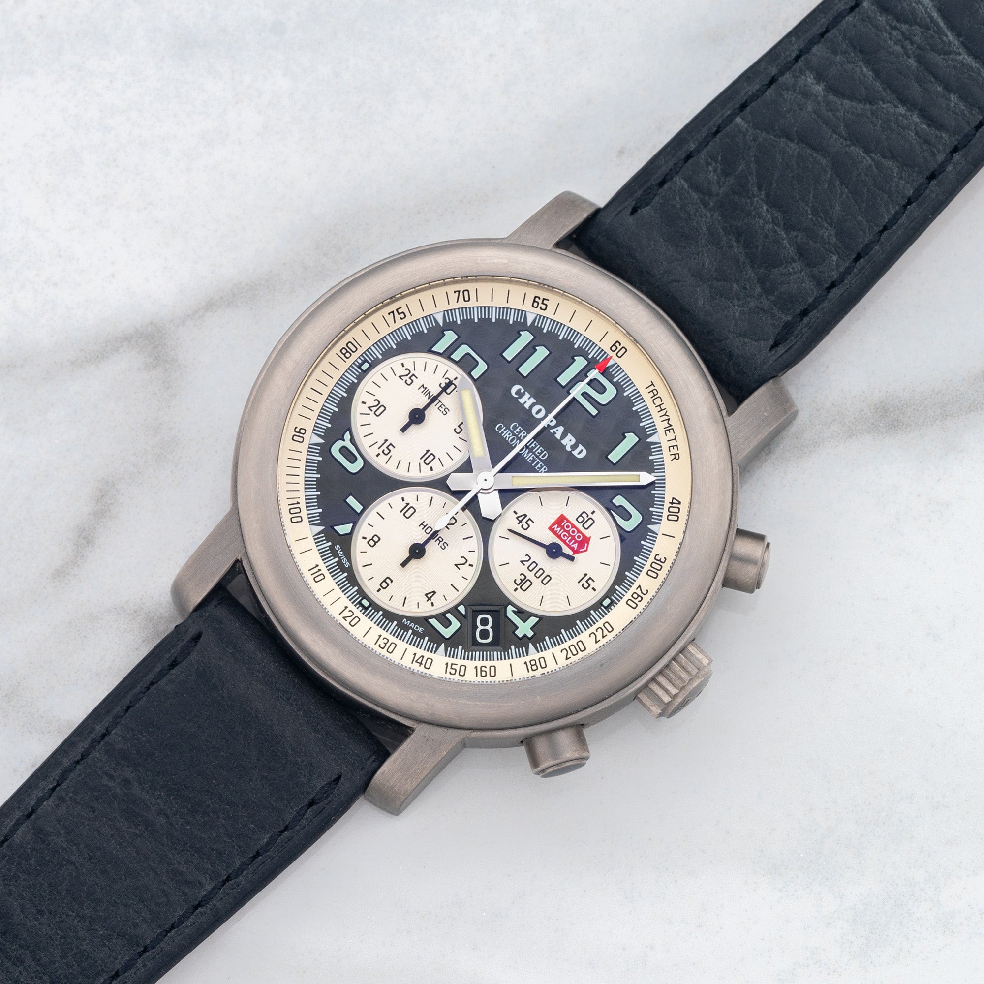 いま人気のアイテム Titanium Miglia Mille Chopard Racing Mint Near - Chronograph 時計