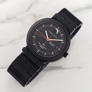 IWC Porsche Design Compass Moonphase reference 3551 in black PVD aluminum on integrated bracelet at Collectors Corner NY