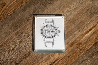 Additional view of the boutique-exclusive framed black and white drawing included with the IWC Tribute to 3705