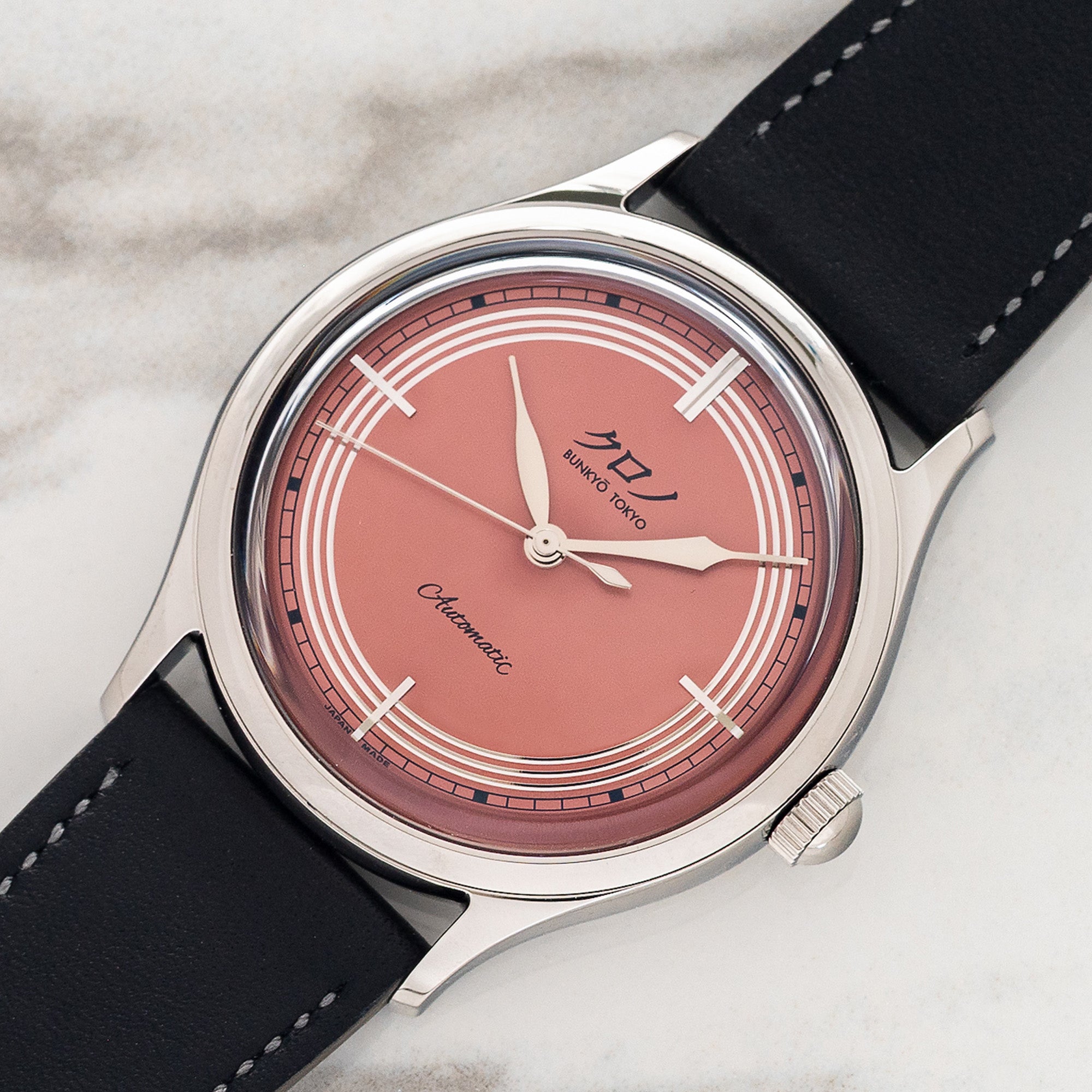 Kurono Tokyo Toki Automatic Pink Salmon Dial Full Set Near Mint kurono-tokyo-toki-automatic-pink-salmon-dial-full-set-near-mint