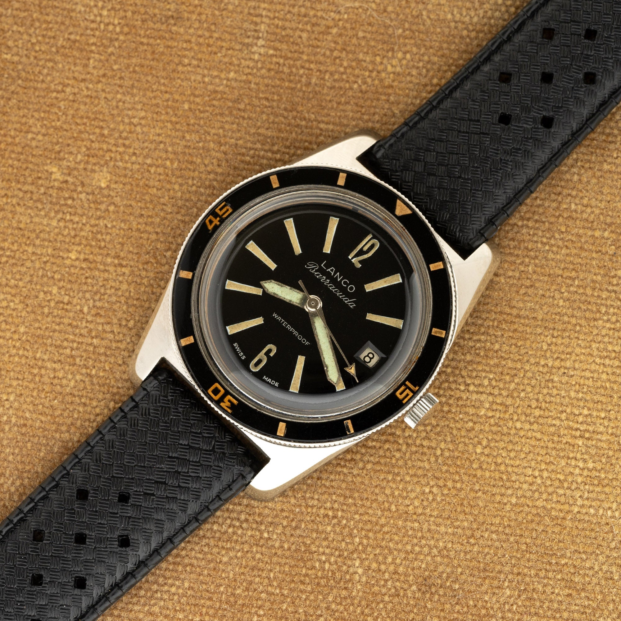 Lanco Barracuda Mk1 Skin Diver w Gilt Dial Bakelite Bezel Collectors Corner NY
