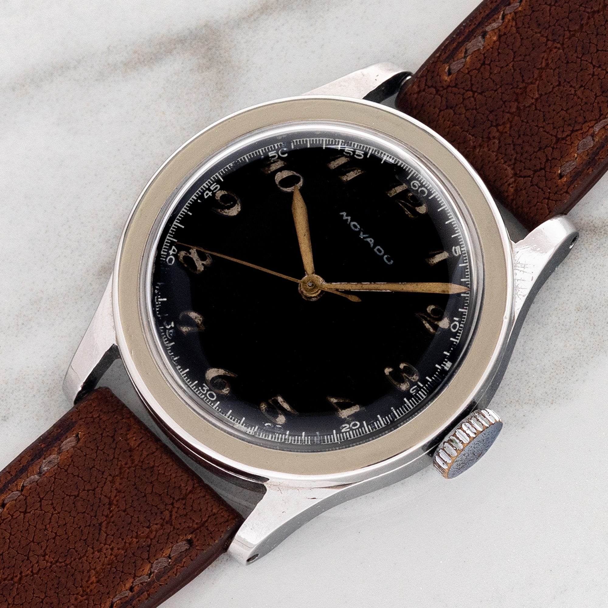 Movado Breguet & Glossy Black Dial (1930s) - Extremely Rare