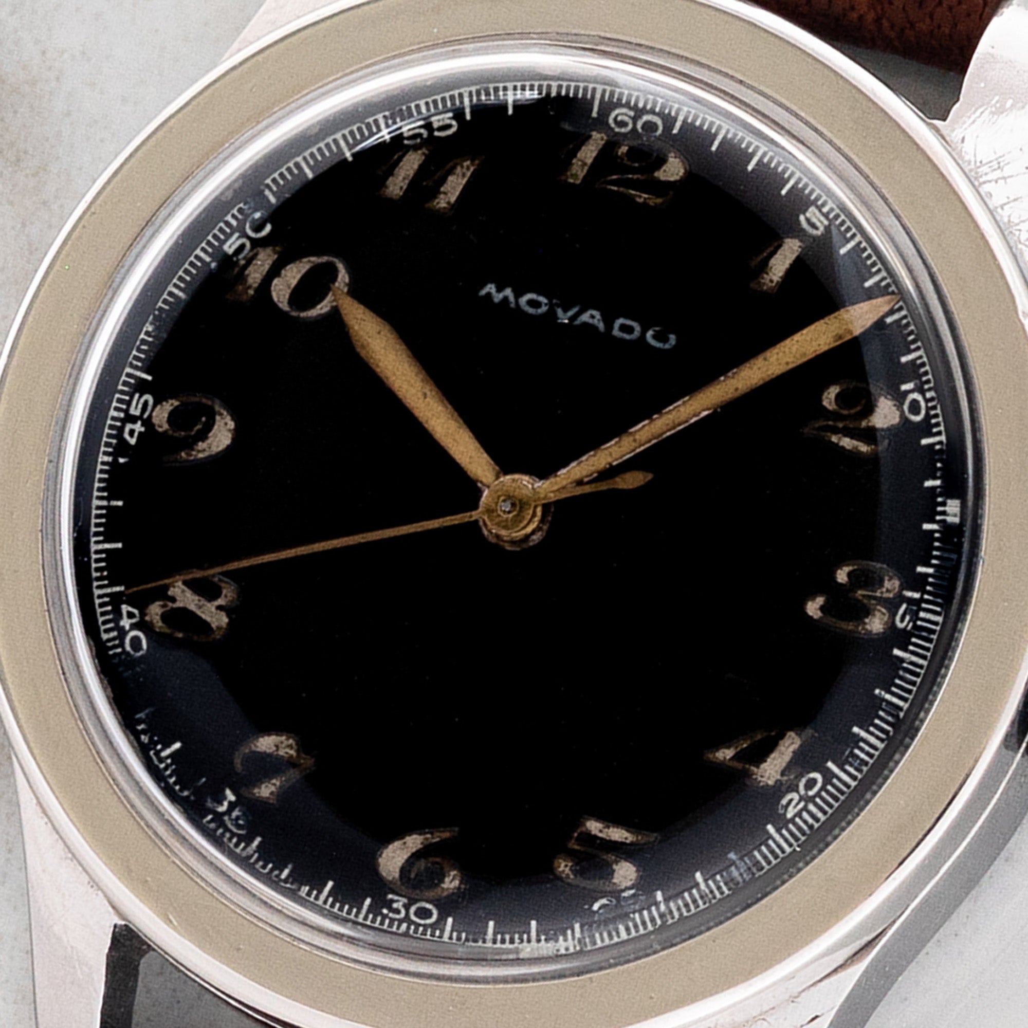 Movado Breguet & Glossy Black Dial (1930s) - Extremely Rare