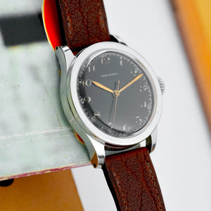 Movado Breguet & Glossy Black Dial (1930s) - Extremely Rare