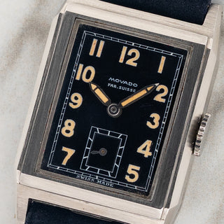 Movado Tank Ultraplan w/Black Gilt Dial - Near Mint (1940s)