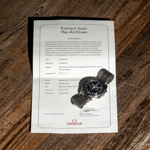 Omega Speedmaster Professional ST 145.022 - Archive Papers