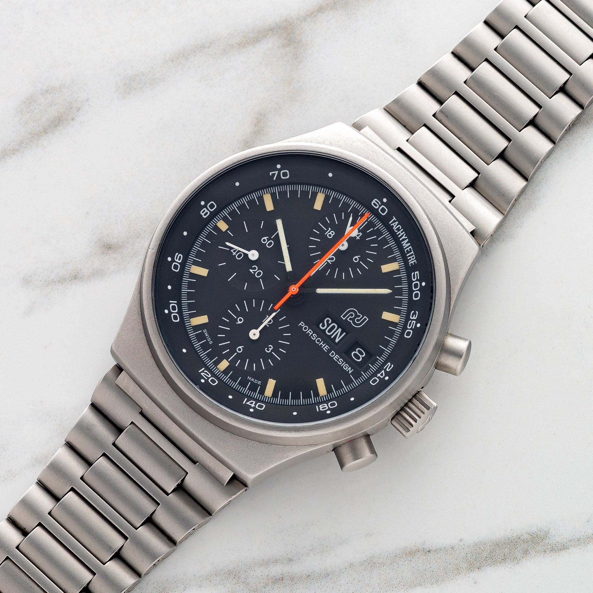 レナレナ Orfina Porsche Design 7176D Silver Chronograph – Collectors Corner NY