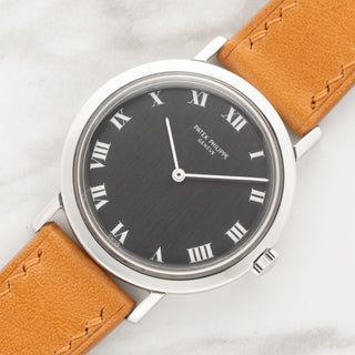Patek Philippe calatrava 3509 steel grey dial archive papers hero vintage watches collectors corner ny | Collectors Corner NY