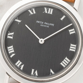 Patek Philippe calatrava 3509 steel grey dial archive papers hero vintage watches collectors corner ny | Collectors Corner NY