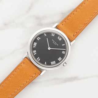 Patek Philippe calatrava 3509 steel grey dial archive papers hero vintage watches collectors corner ny | Collectors Corner NY