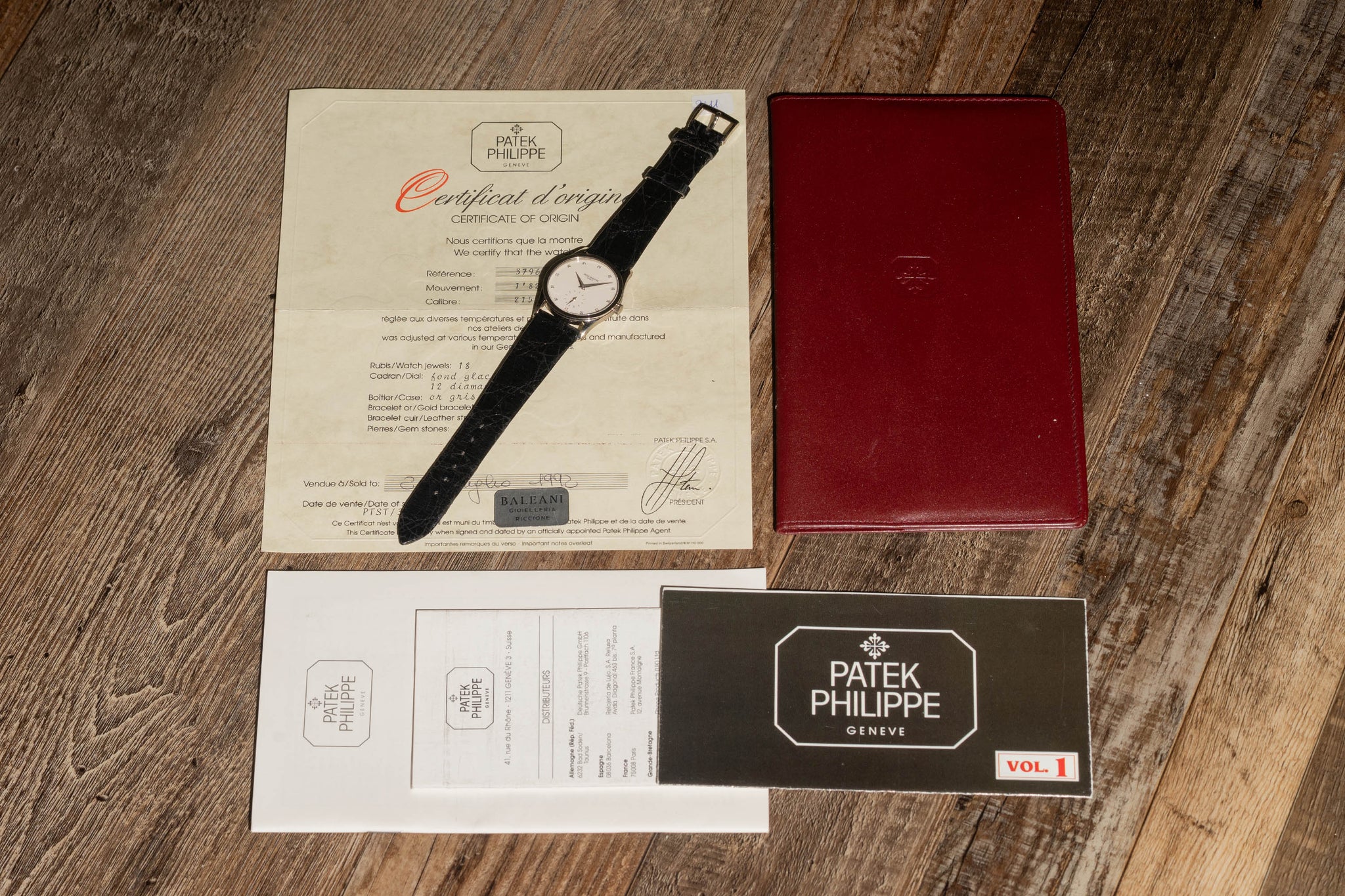 Patek Philippe Calatrava 3796G w/Ivory Diamond Dial - Original Papers - Rare