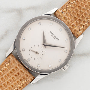 Patek Philippe Calatrava 3796P Platinum w/Diamond Dial - Very Rare/*Unpolished*