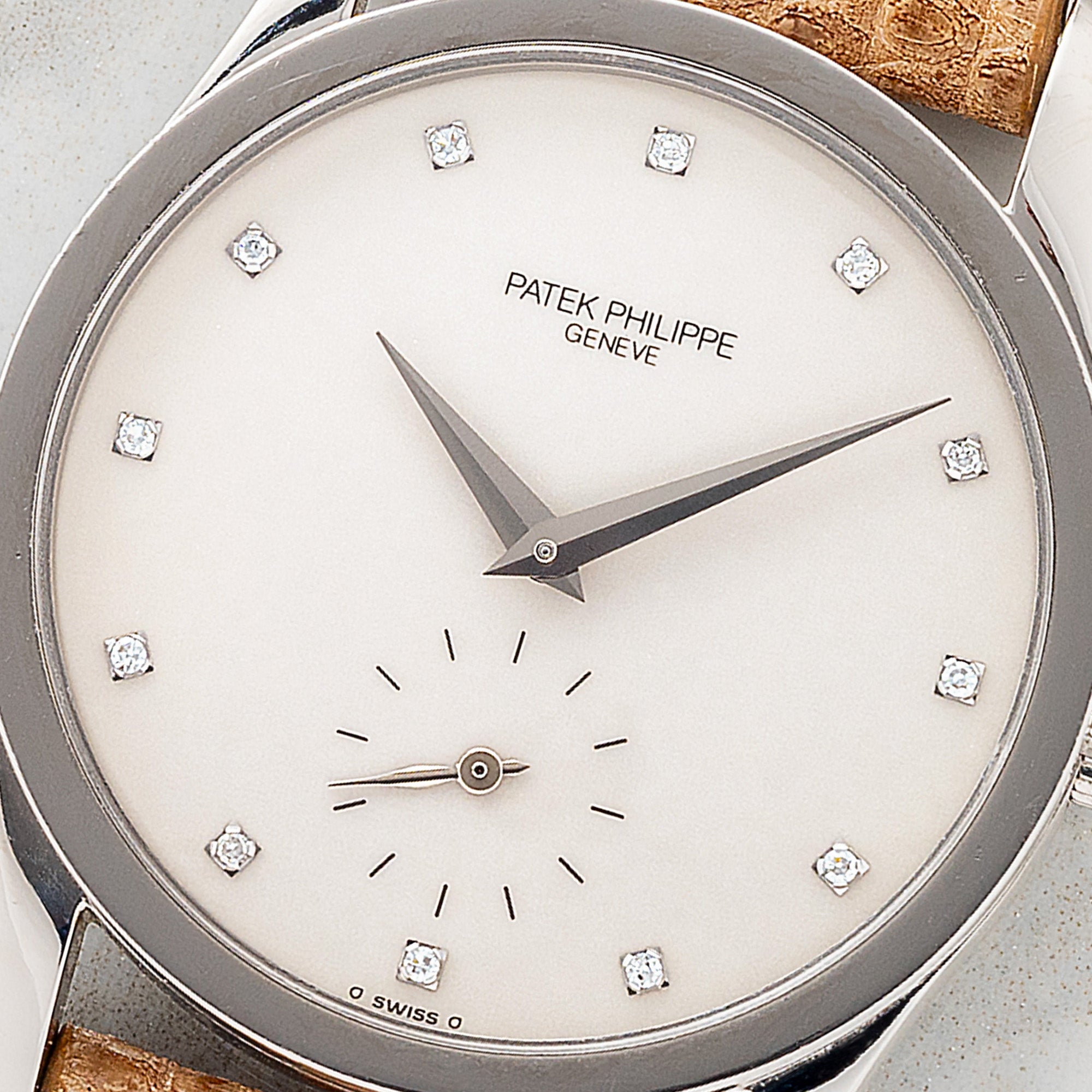 Patek Philippe Calatrava 3796P Platinum w/Diamond Dial - Very Rare/*Unpolished*