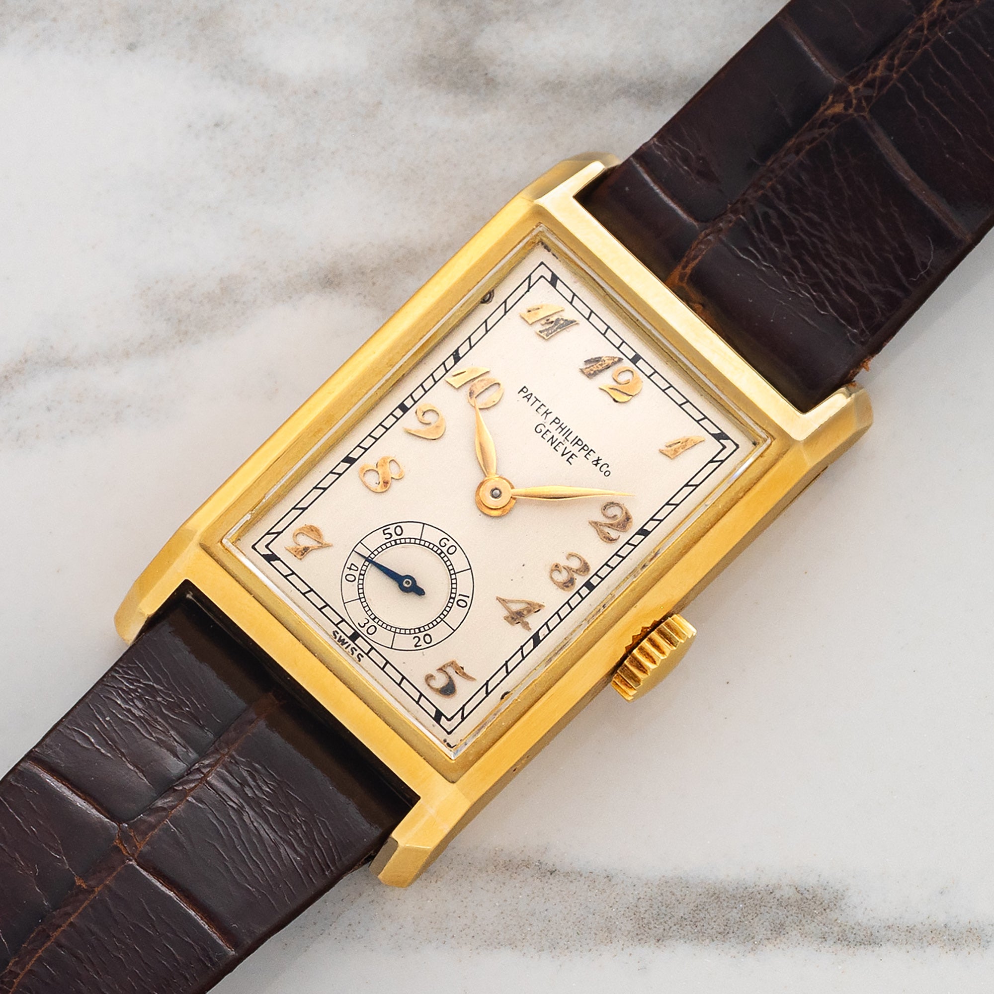Patek Philippe "Tank" - Breguet Numerals (1930s) - Very Rare/*Unpolished*