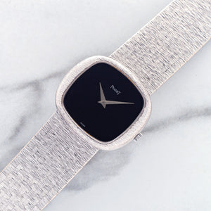 Piaget 9453 w/Black Onyx Stone Dial - 18k White Gold - *Unpolished*