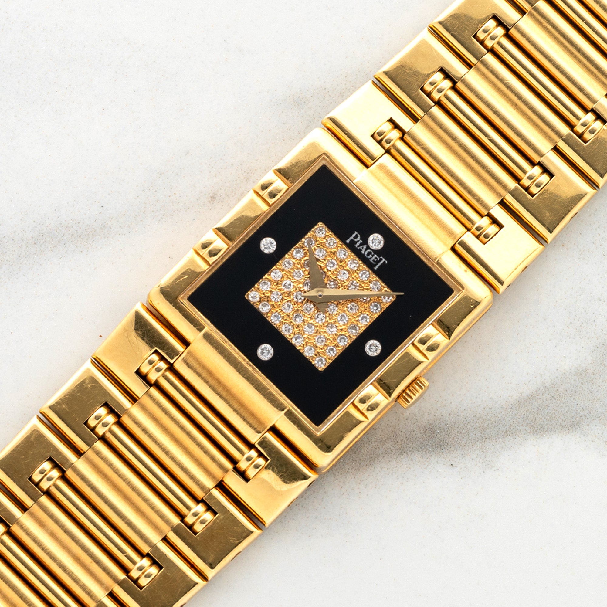 Piaget Dancer 80317 Onyx Stone Pave Diamond Dial Collectors Corner NY