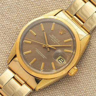 Rolex Date 1550 Gold Cap w/"Havana" Brown Dial - Rare
