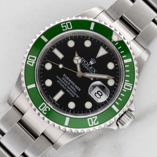 Rolex Anniversary Submariner 16610LV "Kermit Flat Four" - Box & Booklet