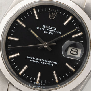 Rolex Date 1500 w/Black Dial - Box & Papers