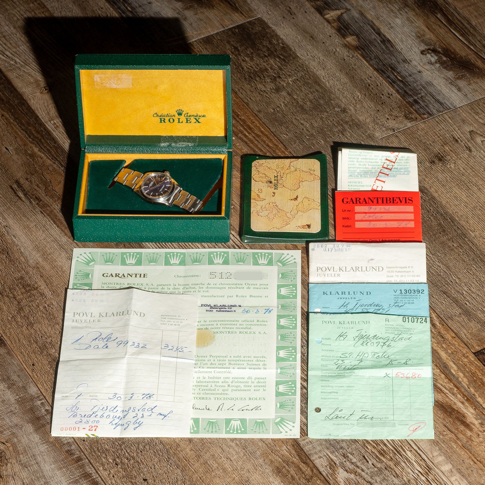 Rolex Date 1500 w/Purple "Tropical" Dial - Box/Papers & Service Documentation