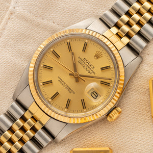 Rolex Datejust 16013 Two Tone w/Gold "Champagne" Dial - *Unpolished*