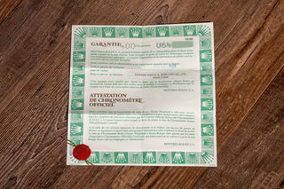 Original punched paper warranty certificate from Hong Kong for a 1998 Rolex Datejust reference 16200