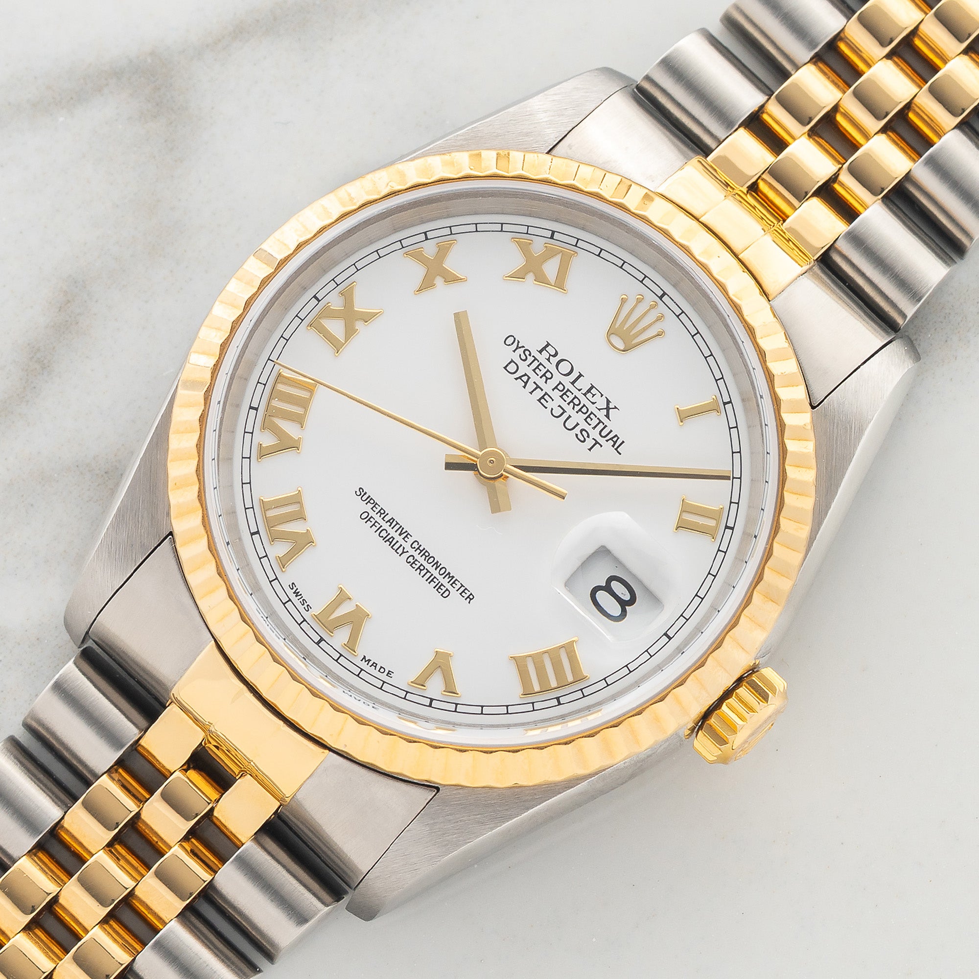 Rolex Datejust 16233 "Two Tone White Roman" - Box & Papers