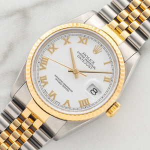 Rolex Datejust 16233 "Two Tone White Roman" - Box & Papers