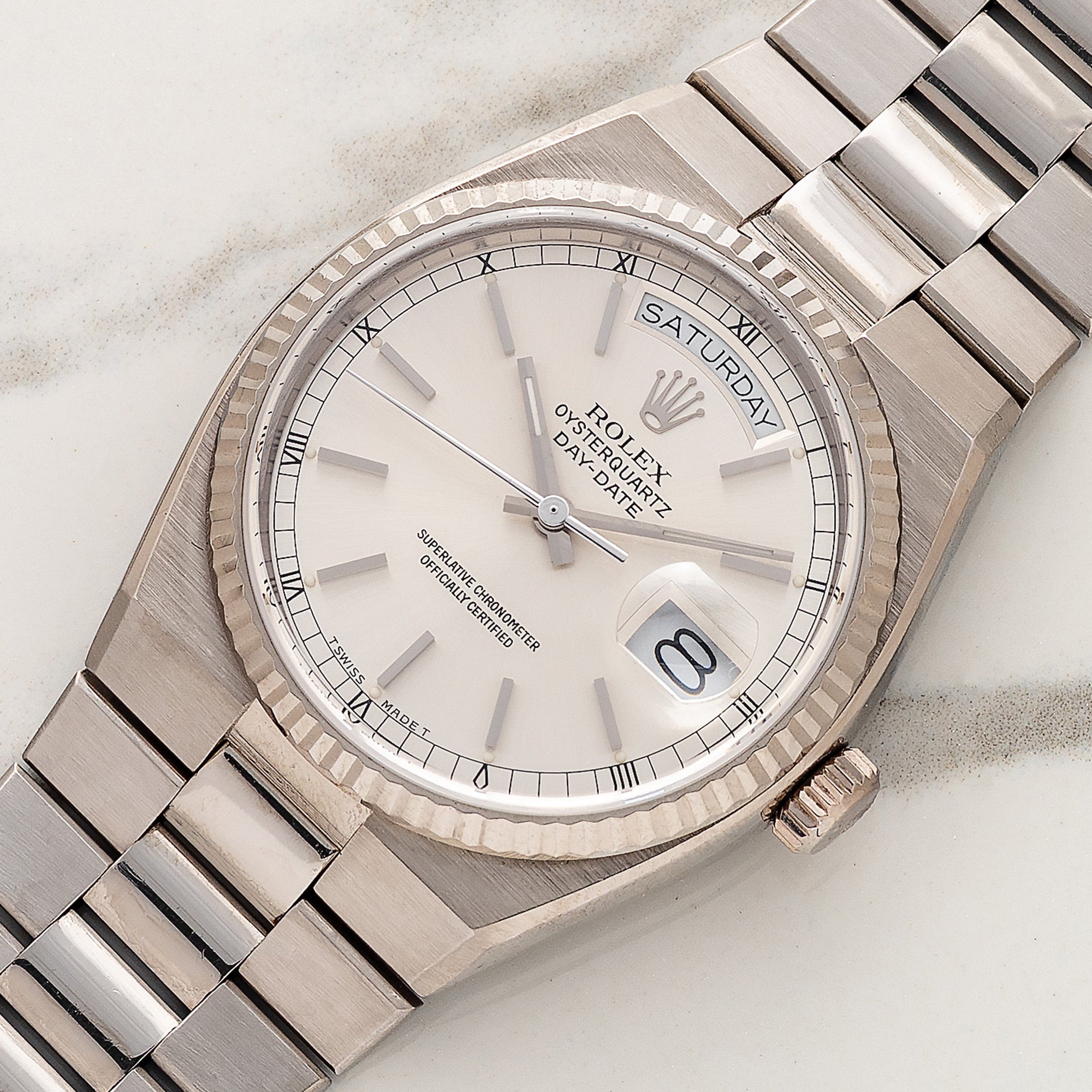 うめきち White Gold Rolex Day-Date Oysterquartz 19019 – Collectors Corner NY