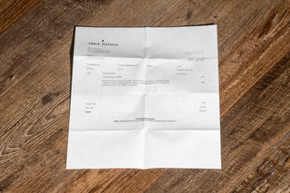 True Patina service invoice documentation detailing the True Dome crystal installation and pressure test for a Rolex 1016