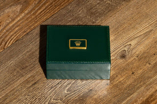 Authentic vintage Rolex green presentation watch box included with the GMT-Master 16750