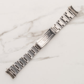 Inside view of the authentic vintage Rolex folding Oyster clasp showing the G date code on a 78360 bracelet
