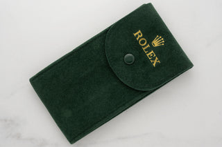 Included genuine green velvet Rolex watch pouch and travel case from Collectors Corner NY