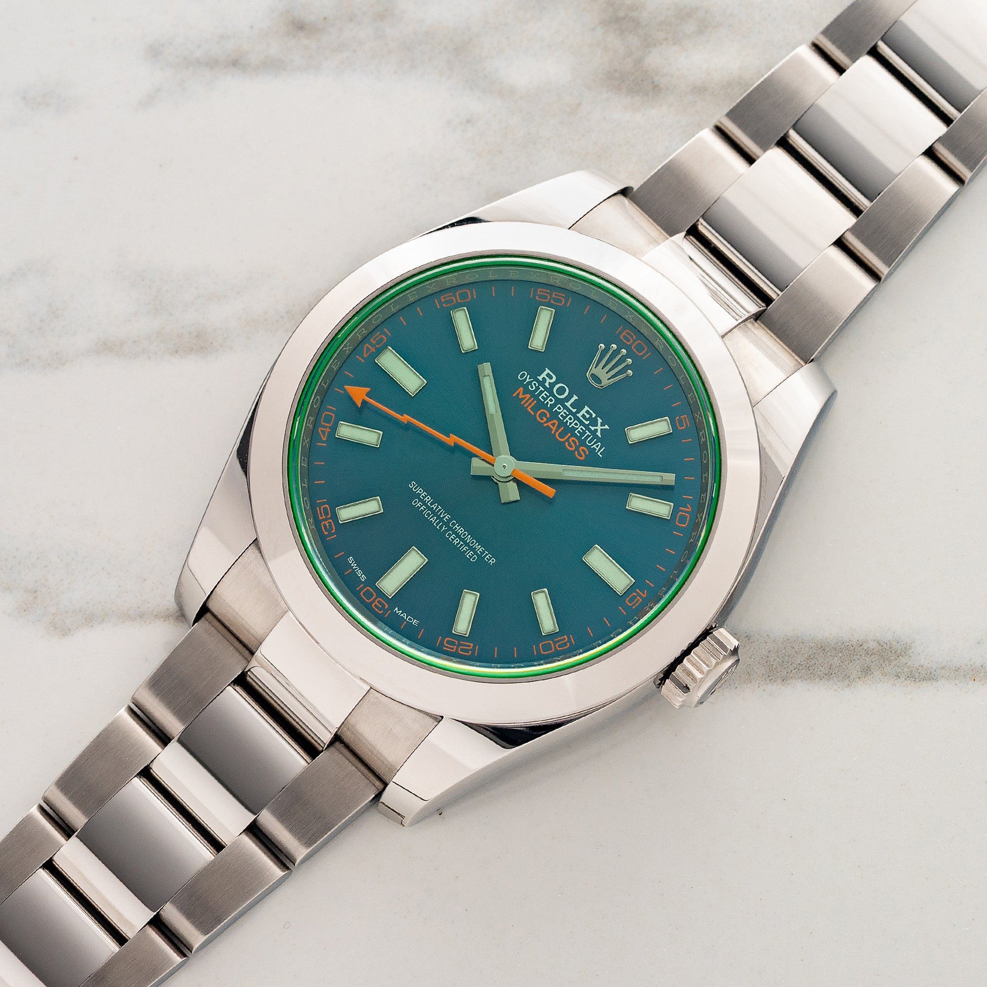 Rolex Milgauss 116400GV Z-Blue Full Set/*Unpolished*