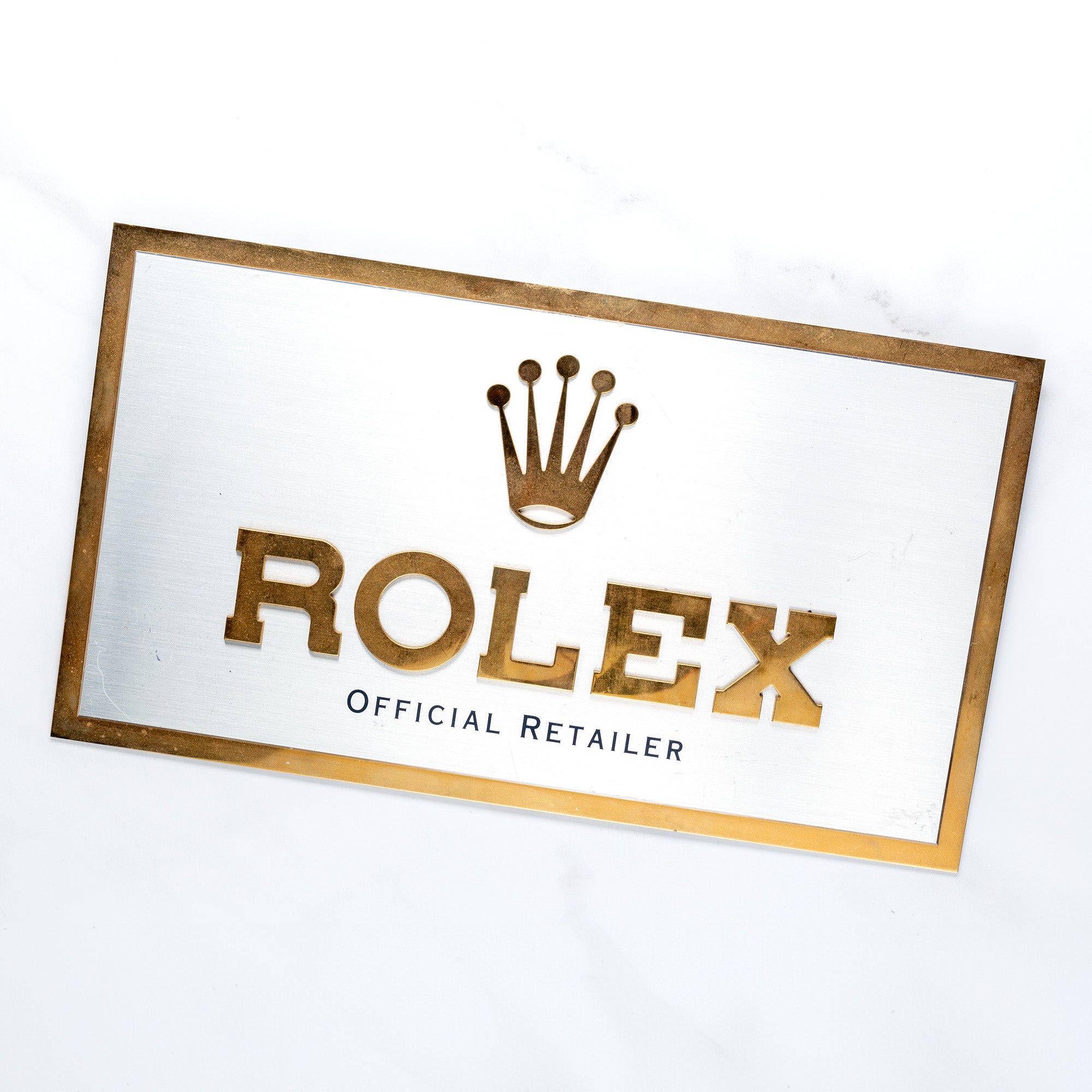 Rolex 'Official Retailer' Brass Sign - Large