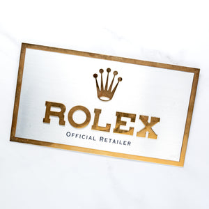 Rolex 'Official Retailer' Brass Sign - Large
