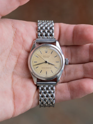 Rolex Oyster 6244 Shock-Resisting w/Non-Luminous "Waffle" Dial
