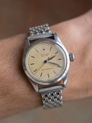 Rolex Oyster 6244 Shock-Resisting w/Non-Luminous "Waffle" Dial