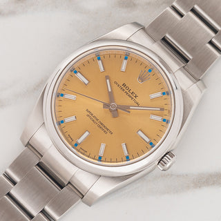 Rolex Oyster Perpetual (34) "White Grape" 114200 - Tag/*Unpolished*