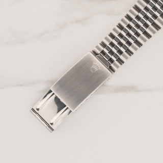 Full view of the stainless steel Rolex Jubilee bracelet 62510H and closed folding clasp