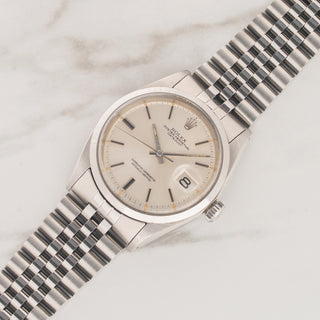 1971 Rolex Datejust reference 1600 with smooth bezel and silver dial on a Jubilee bracelet at Collectors Corner NY