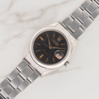 1959 Rolex Oysterdate Precision reference 6494 with black gilt dial and rivet bracelet at Collectors Corner NY