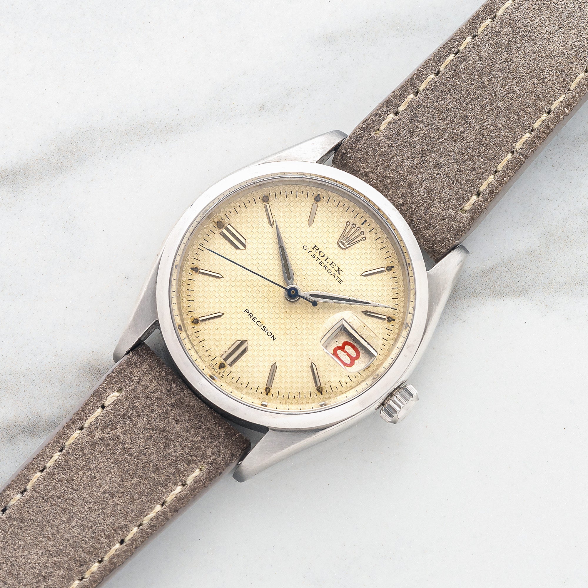 Rolex Oysterdate 6294 w/"Honeycomb" Dial & Roulette Date