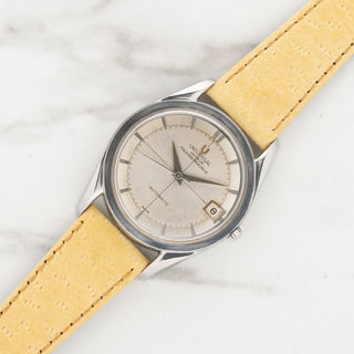 universal geneve polerouter date 204607 2-non luminous silver dial vintage watches collectors corner ny | Collectors Corner NY