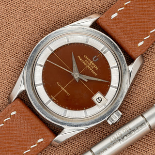 Universal Genève Polerouter Date w/"Caramel" Tropical Dial