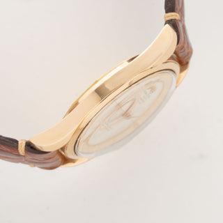Side view displaying the slim case profile and cal 215 micro-rotor case proportion of a vintage Universal Genève Polerouter
