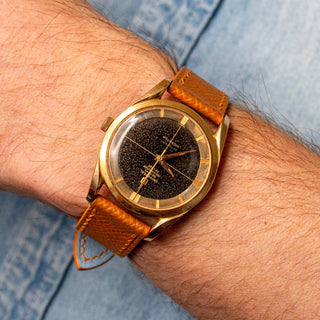 Universal Genève Polerouter Deluxe Microtor - 18k Pink Gold w/"Starry Night" Patina Dial