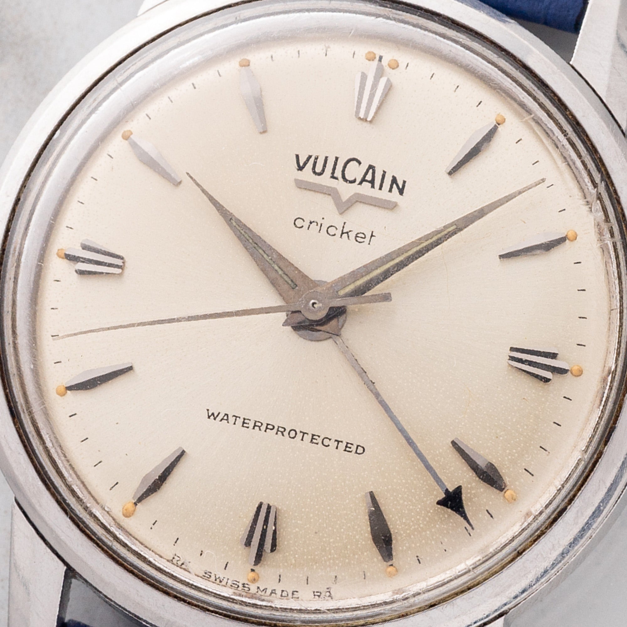 Vulcain Cricket "Waterprotected" Alarm w/Gorgeous Patina Dial - *Unpolished*