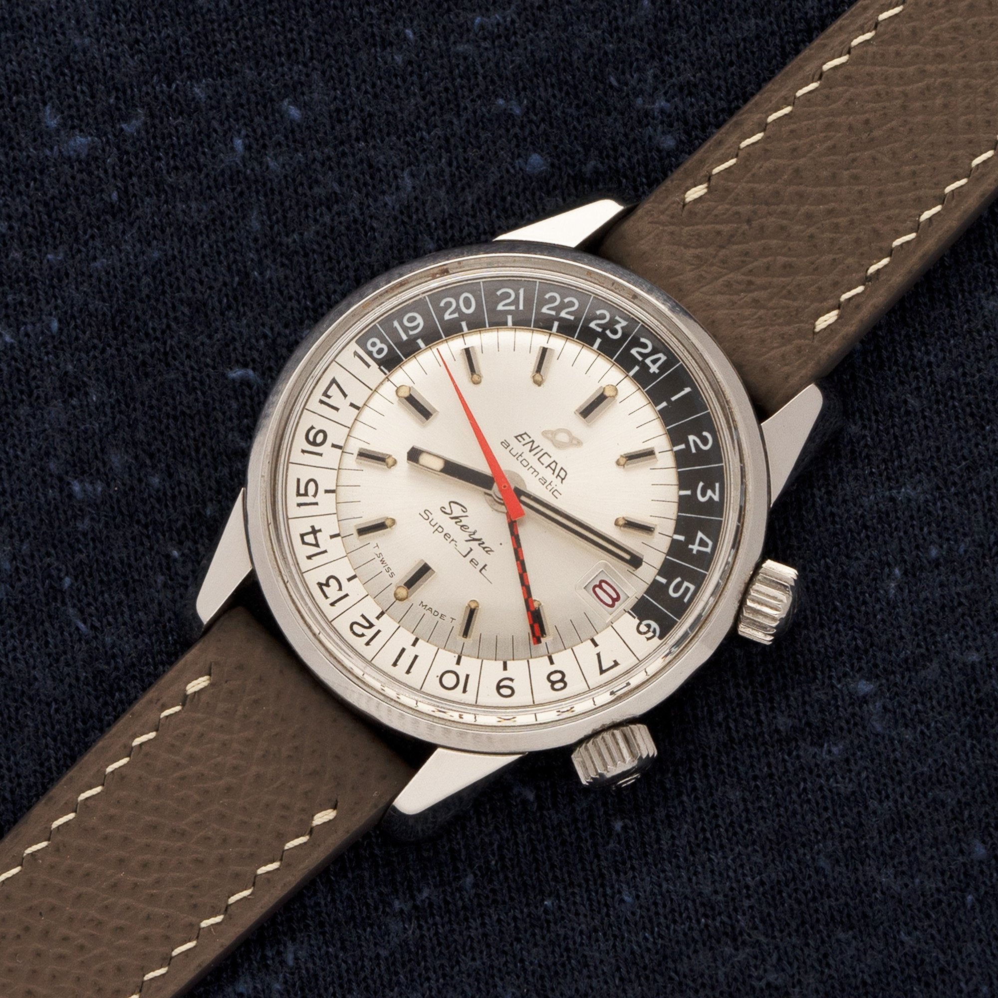 ☆エルセーヌ　Newエクセレントゴージャス Enicar Sherpa Super Jet GMT Mk2 w/Unique Provenance - 1960s