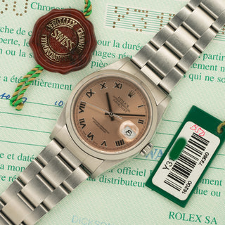 Rolex Datejust 16200 - Salmon Roman Dial - Full Set